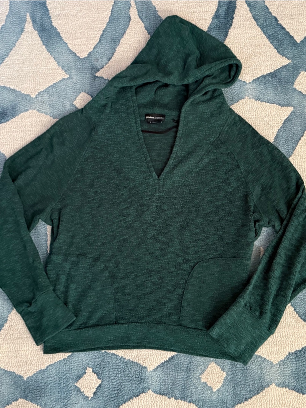 Prana Hunter Green Hooded V-Neck